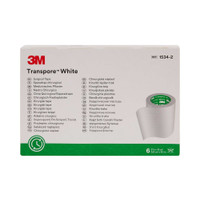 Medical Tape 3M Transpore White Water Resistant Plastic 2 Inch X 10 Yard NonSterile 1534-2 Box/6 1534-2 3M 445279_BX