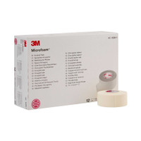 Medical Tape 3M Microfoam Water Resistant Foam / Acrylic Adhesive 1 Inch X 5-1/2 Yard NonSterile 1528-1 Box/12 1528-1 3M 5959_BX