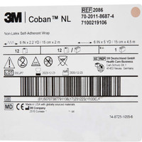 Cohesive Bandage 3M Coban LF 6 Inch X 5 Yard Standard Compression Self-adherent Closure Tan NonSterile 2086 Each/1 2086 3M 388427_EA
