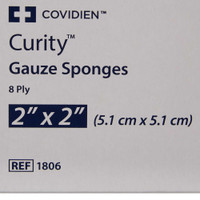 Gauze Sponge Curity Gauze 8-Ply 2 X 2 Inch Square Sterile 1806 TR/50 1806 KENDALL HEALTHCARE PROD INC. 401579_TR