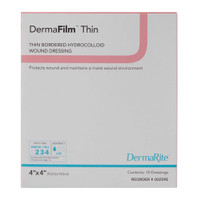 Hydrocolloid Dressing DermaFilm HD 4 X 4 Inch Square Sterile 00259E Box/10 00259E DERMARITE INDUSTRIES LLC 583419_BX