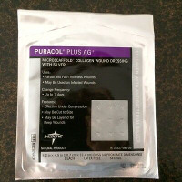 Puracol Plus AG+ Silver Collagen Dressing, 4.25 x 4.5'', Square, Sterile, Sample Pack of 1
