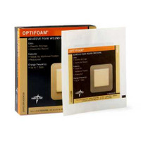 Foam Dressing Optifoam 4-1/2 X 4-1/2 Inch Square Adhesive with Border Sterile MSC1044EP Box/10 MSC1044EP MEDLINE 768057_BX