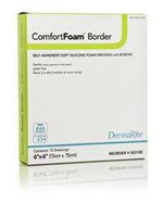 Silicone Foam Dressing ComfortFoam Border 6 X 6 Inch Square Adhesive with Border Sterile 00318E Box/10 00318E DERMARITE INDUSTRIES LLC 835616_BX
