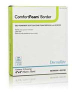 Silicone Foam Dressing ComfortFoam Border 6 X 6 Inch Square Adhesive with Border Sterile 00318E Box/10 00318E DERMARITE INDUSTRIES LLC 835616_BX