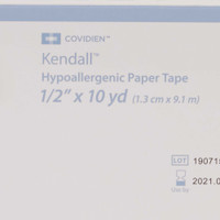 Medical Tape Kendall Hypoallergenic Paper 1/2 Inch X 10 Yard NonSterile 1596C Each/1 1596C KENDALL HEALTHCARE PROD INC. 696196_EA