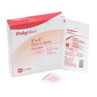 Adhesive Strip PolyMem 2 X 2 Inch Fabric Square Tan / White Sterile 7203 Box/20 7203 FERRIS MANUFACTURING 543359_BX