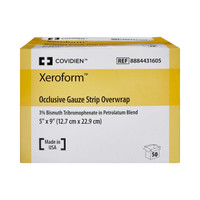 Petrolatum Impregnated Dressing Xeroform 5 X 9 Inch Gauze Bismuth Tribromophenate / Petrolatum Sterile 8884431605 Box/50 8884431605 KENDALL HEALTHCARE PROD INC. 163165_BX