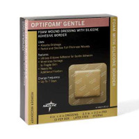 Silicone Foam Dressing Optifoam Gentle 4 x 4 Inch Square Adhesive with Border Sterile MSC2044EP Pack of 1 MSC2044EP MEDLINE 834521_EA