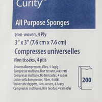 Non-Woven Sponge Curity Polyester / Rayon 4-Ply 3 X 3 Inch Square NonSterile 9023 Pack/200 9023 KENDALL HEALTHCARE PROD INC. 153822_BG