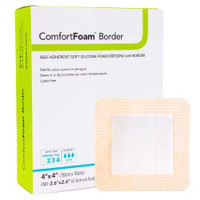 Silicone Foam Dressing ComfortFoam Border 4 X 4 Inch Square Adhesive with Border Sterile 00317E Each/1 00317E DERMARITE INDUSTRIES LLC 835617_EA
