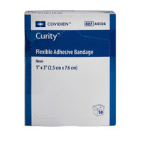 Curity Adhesive Strip 1 X 3 Inch Fabric Rectangle Neon Sterile - 50/Box - 44104 KENDALL HEALTHCARE PROD INC. 764639_BX