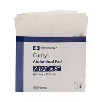 Abdominal Pad Curity NonWoven / Fluff /Wet Proof Barrier 7-1/2 X 8 Inch Rectangle Sterile 9192A Each/1 9192A KENDALL HEALTHCARE PROD INC. 566399_EA