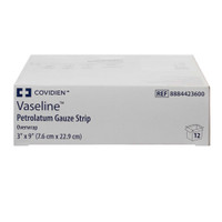 Petrolatum Impregnated Dressing Vaseline 3 X 9 Inch Gauze Petrolatum Sterile 8884423600 Case/72 8884423600 KENDALL HEALTHCARE PROD INC. 32733_CS