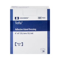 Adhesive Dressing Telfa™ 6 X 6 Inch Nonwoven Square White Sterile 7551 Each/1