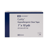 Medical Tape Curity Plastic 1 Inch X 10 Yard NonSterile 8534C Case/120 8534C KENDALL HEALTHCARE PROD INC. 696192_CS