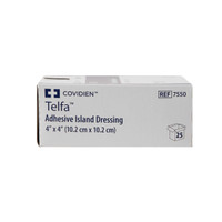 Adhesive Dressing Telfa 4 X 4 Inch Nonwoven Square White Sterile 7550 Case/200 7550 KENDALL HEALTHCARE PROD INC. 473570_CS