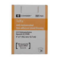 Antimicrobial Dressing Telfa AMD 4 X 5 Inch Sterile 7665 Case/200 7665 KENDALL HEALTHCARE PROD INC. 494051_CS