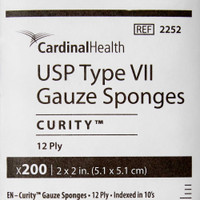 USP Type VII Gauze Sponge Curity Cotton 12-Ply 2 X 2 Inch Square NonSterile 2252 Case/20000 2252 KENDALL HEALTHCARE PROD INC. 9979_CS