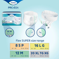 Unisex Adult Incontinence Belted Undergarment TENA® ProSkin™ Flex Super Size 20 Disposable Heavy Absorbency 67807 Case of 3 67807 TENA® ProSkin™ Flex Super 718449_CS