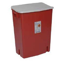 Perfusion Waste Container SharpSafety Nestable 27.5 H X 15.25 D X 21.25 W Inch 30 Gallon Red Base / White Lid Gasketed Hinged Lid Sealed 8930SA Each/1 8930SA KENDALL HEALTHCARE PROD INC. 375271_EA