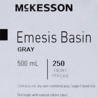 Emesis Basin McKesson Graphite 16 oz. Plastic Single Patient Use 56-80327 Case/250 56-80327 MCK BRAND 1028127_CS