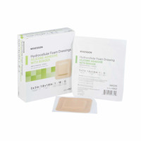 Silicone Foam Dressing McKesson 3 X 3 Inch Square Adhesive with Border Sterile 4842 Box/10 4842 MCK BRAND 886431_BX