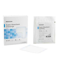 Super Absorbent Polymer Dressing McKesson Polyethylene NonWoven Polypropylene Cellulose and Superabsorber 4 X 5 Inch Sterile 61-89545 Box/10 61-89545 MCK BRAND 682970_BX