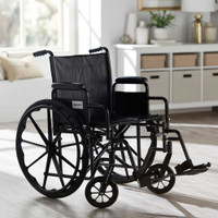 Wheelchair McKesson Padded Removable Composite Black 20 Inch 350 lbs. 146-SSP220DDA-SF Each/1 MCK BRAND 1065278_EA