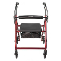 4 Wheel Rollator McKesson 32 to 37 Inch Red Folding Aluminum 32 to 37 Inch 146-R726RD Each/1 MCK BRAND 1065263_EA