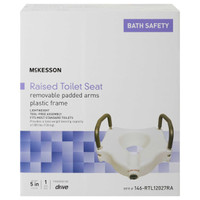 Raised Toilet Seat McKesson 5 Inch White 300 lbs. 146-RTL12027RA Each/1 MCK BRAND 1065229_EA