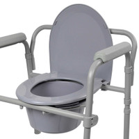Commode Chair McKesson Fixed Arm Steel Frame Seat Lid Back 16.6 to 22.5 Inch 146-11148-1 Each/1 MCK BRAND 1065228_EA