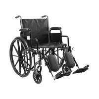 Wheelchair McKesson Padded Removable Composite Black 20 Inch 350 lbs. 146-SSP220DDA-ELR Each/1 MCK BRAND 1065279_EA