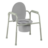 Commode Chair McKesson Fixed Arms Steel Frame Back Bar 13-3/4 Inch Seat Width 350 lbs. Weight Capacity 146-11105N-4 Case of 4 McKesson 1073634_CS