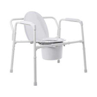 Commode Chair McKesson Fixed Arms Steel Frame Back Bar 13-3/4 Inch Seat Width 650 lbs. Weight Capacity 146-11117N-1 Pack of 1 McKesson 1065225_EA