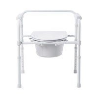 Commode Chair McKesson Fixed Arm Steel Frame Seat Lid Back 16.6 to 22.5 Inch 146-11148-4 Case/4 MCK BRAND 1088075_CS