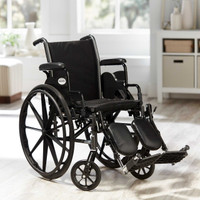 Lightweight Wheelchair McKesson Dual Axle Flip Back Padded Removable Mag Black 16 Inch 300 lbs. 146-K316DDA-ELR Each/1 MCK BRAND 1065283_EA