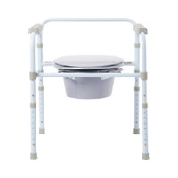 Commode Chair McKesson Fixed Arm Steel Frame Seat Lid Back 17 to 23 Inch 146-RTL11158KDR Each/1 MCK BRAND 1065227_EA