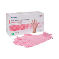 Exam Glove McKesson Pink Nitrile NonSterile Pink Powder Free Nitrile Ambidextrous Textured Fingertips Not Chemo Approved Medium 14-6NPNK4 Case/2500 MCK BRAND 1065402_CS