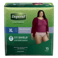 Adult Absorbent Underwear Depend FIT-FLEX Pull On X-Large Disposable Heavy Absorbency 43586 Pack/15 KIMBERLY CLARK PROFESSIONAL & 1090310_PK