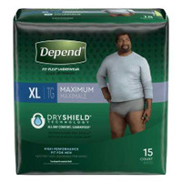 Adult Absorbent Underwear Depend FIT-FLEX Pull On X-Large Disposable Heavy Absorbency 47930 Case/30 KIMBERLY CLARK PROFESSIONAL & 1090313_CS