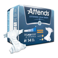Adult Incontinent Brief AttendsExtended Wear Tab Closure X-Large Disposable Heavy Absorbency DDEW40 Case/56 ATTENDS HEALTHCARE PRODUCTS 1078992_CS