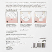 Thin Silicone Foam Dressing McKesson Lite 3 X 3 Inch Square Silicone Gel Adhesive with Border Sterile 4872 Box/10 MCK BRAND 1083089_BX