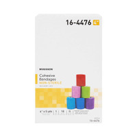 Cohesive Bandage McKesson 4 Inch X 5 Yard Standard Compression Self-adherent Closure Purple / Pink / Green / Light Blue / Royal Blue / Red NonSterile 16-4476 Case/18 MCK BRAND 992533_CS