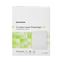 Wound Contact Layer Dressing McKesson Silicone 3 X 4 Inch 4816 Case/40 MCK BRAND 1083095_CS