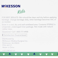Adhesive Strip McKesson Kids 3/4 X 3 Inch Plastic Rectangle Neon Sterile 16-4837 Case/2400 MCK BRAND 1055592_CS
