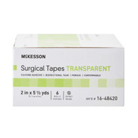 Medical Tape McKesson Silicone 2 Inch X 5-1/2 Yard Transparent NonSterile 16-48420 Case/60 MCK BRAND 1073807_CS