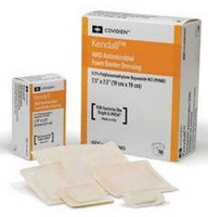 Antimicrobial Foam Dressing Kendall AMD 3-1/2 X 3-1/2 Inch Square Adhesive with Border Sterile 55544BAMD Each/1 KENDALL HEALTHCARE PROD INC. 766272_EA