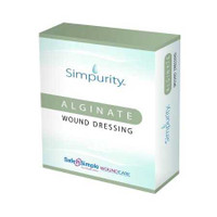 Alginate Dressing Simpurity 2 X 2 Inch Square Alginate Sterile SNS50702 Case/160 SAFE N SIMPLE LLC 938550_CS