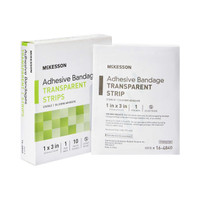 Adhesive Strip McKesson 1 X 3 Inch Silicone Rectangle Sheer Sterile 16-4840 Each/1 MCK BRAND 1083097_EA